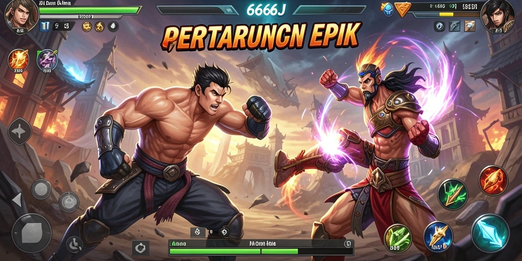 Gameplay Fighting yang mendebarkan dalam 666J.