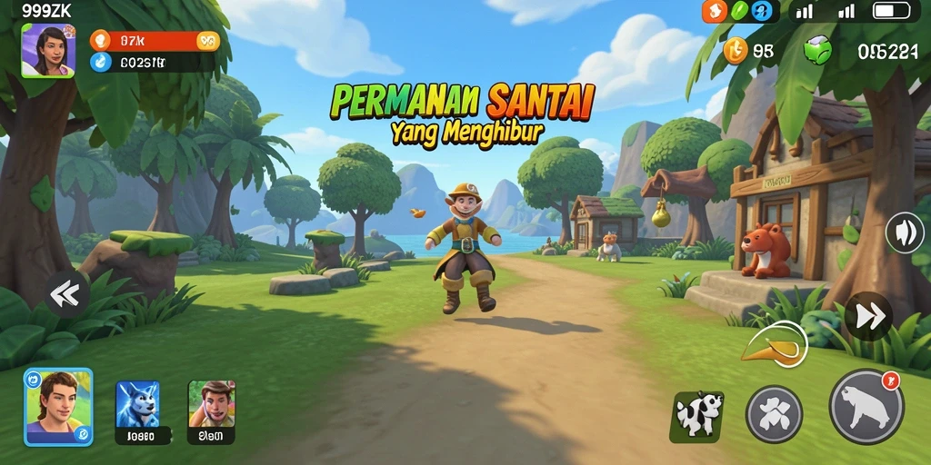 Tampilan utama gameplay 99ZK dengan elemen santai.