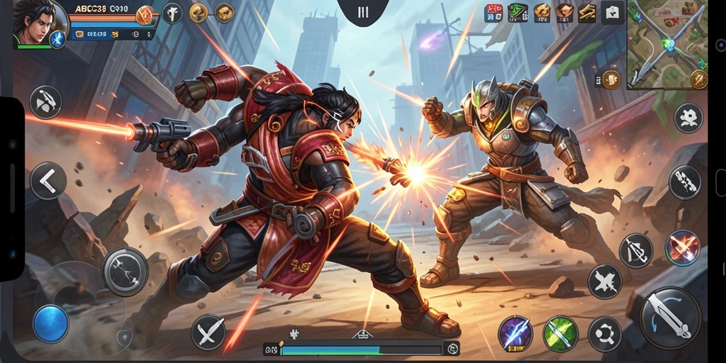 Tampilan gameplay seru dari ABC33 dengan aksi pertarungan yang mendebarkan.
