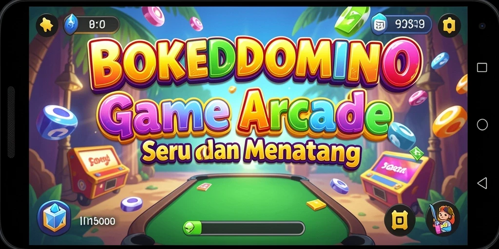 Tampilan gameplay seru BOKEDOMINO dengan grafis yang menawan.