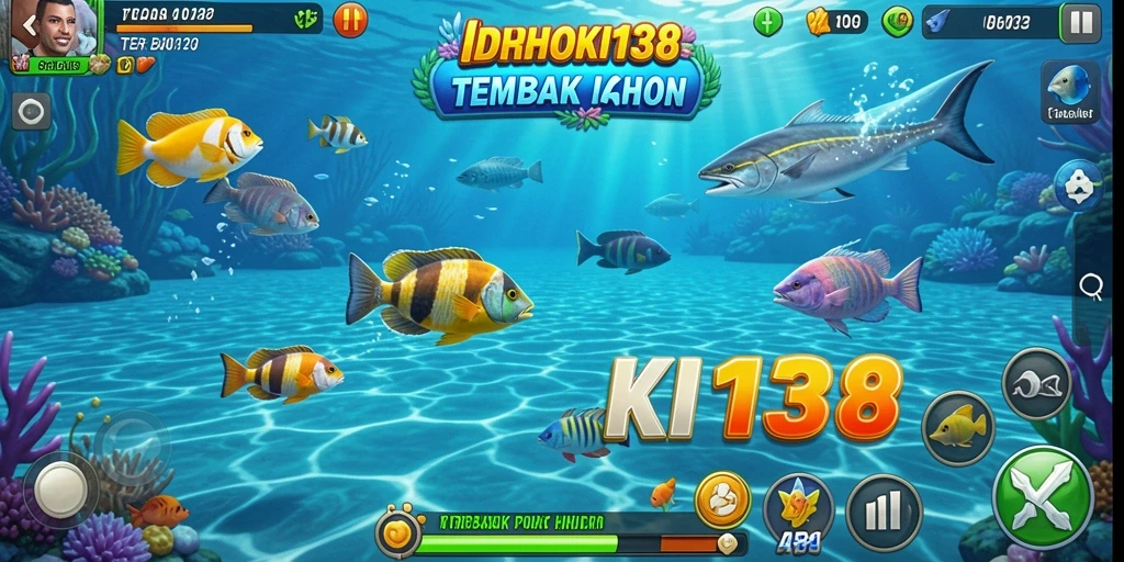 Screenshot gameplay menampilkan aksi menembak ikan yang seru di IDRHOKI138.