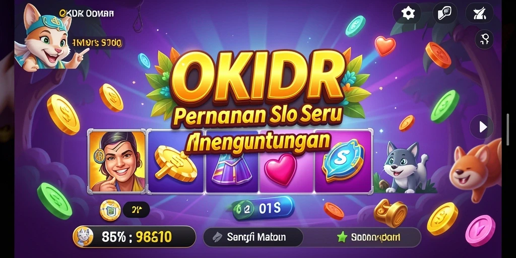 Tampilan gameplay seru dari permainan slot OKIDR.