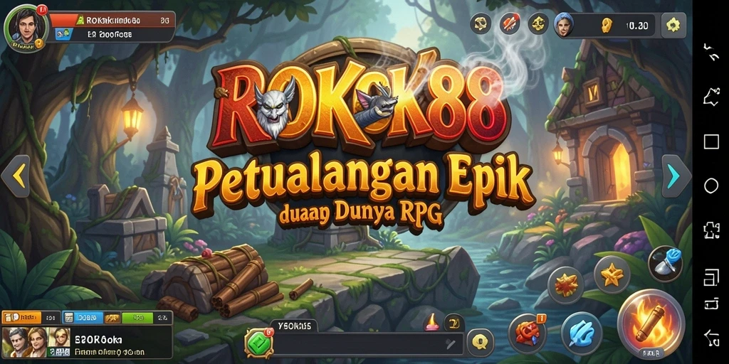 Screenshot ROKOK88 menampilkan pertempuran sengit antara pahlawan dan monster.