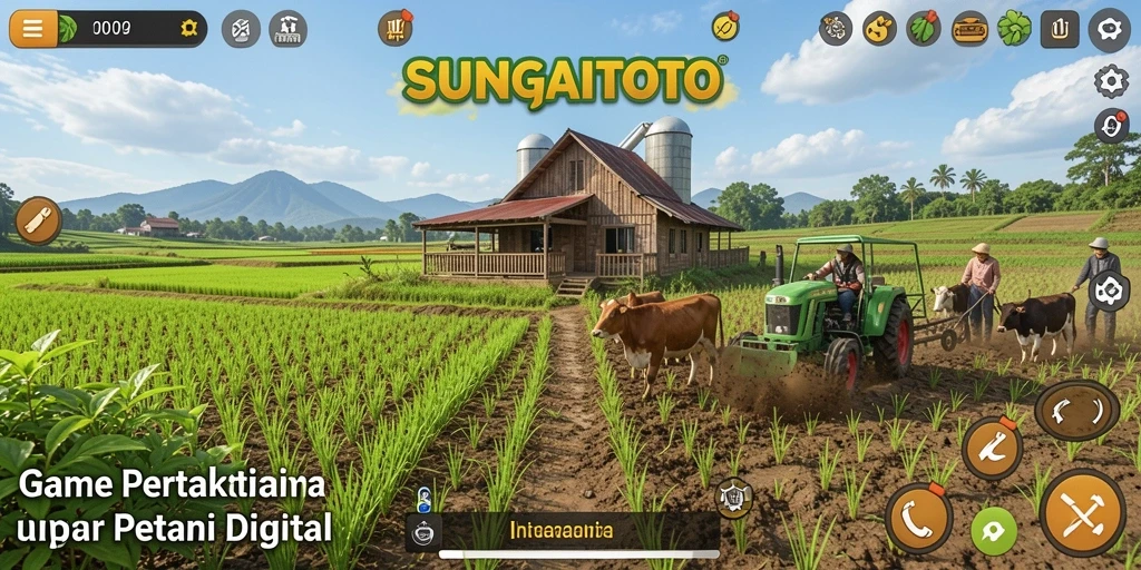 Screenshot SUNGAITOTO menampilkan aktivitas bercocok tanam yang seru dan interaktif.