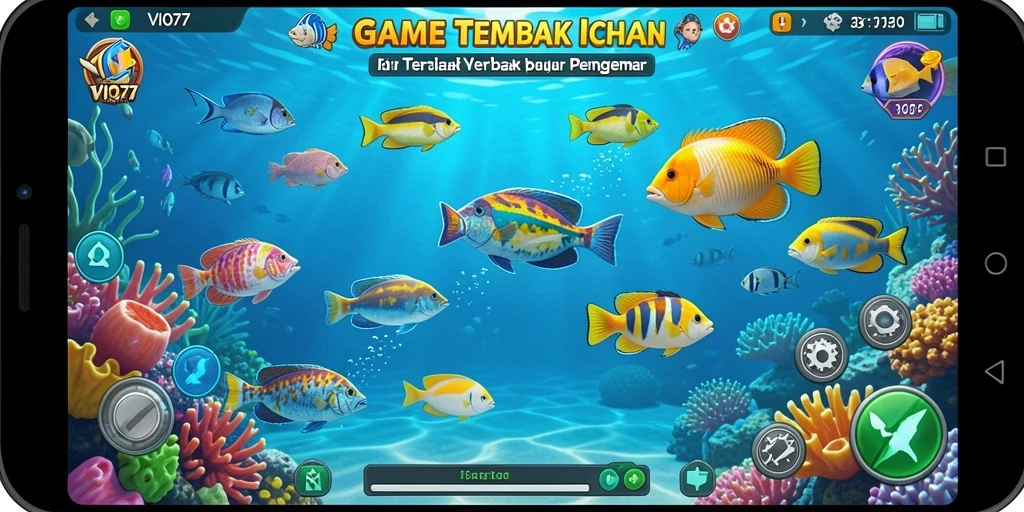 Tampilan gameplay seru dari VIO77 saat menangkap ikan.